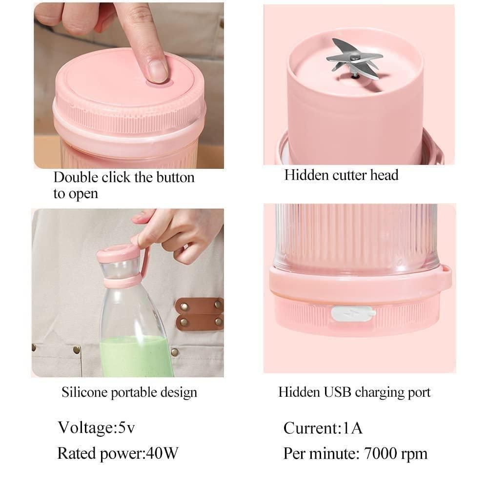 Electric Portable Mini Juicer Bottle - 4 Blades