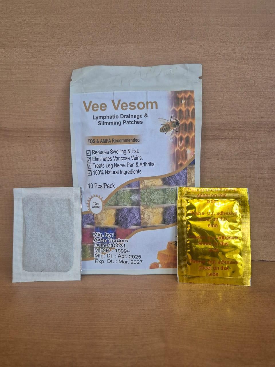 Vee Vesom Lymphatic Drainage & Sliming Patches (10 Patches)